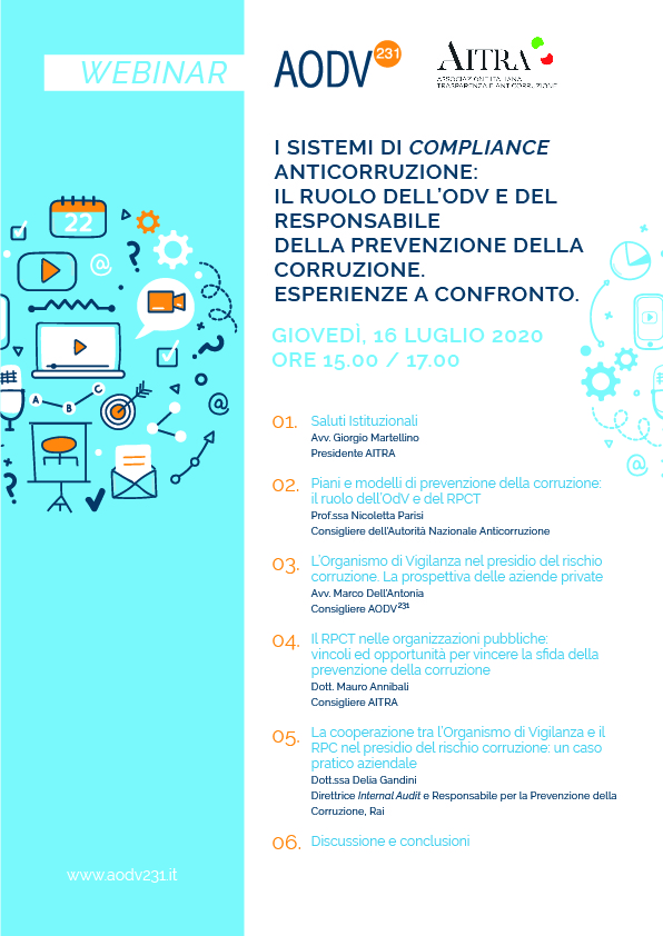 I sistemi di compliance anticorruzione:  il ruolo dell'OdV e del Responsabile della Prevenzione della Corruzione.  Esperienze a confronto.